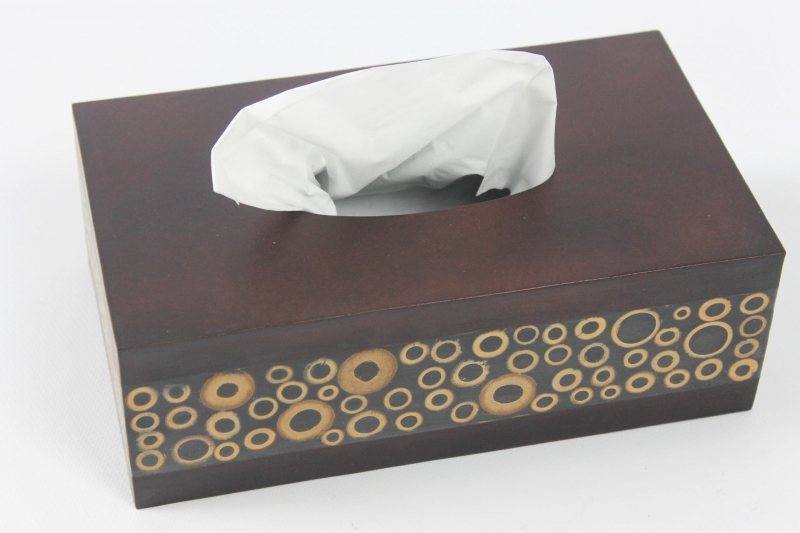 edle Tücherbox aus Holz und Bambus 24cm