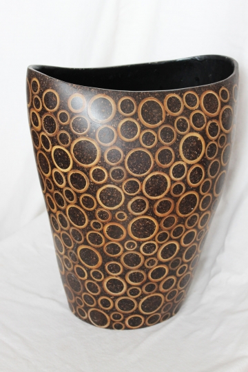 Exotische Vase aus Bambus und Kokos - 36cm