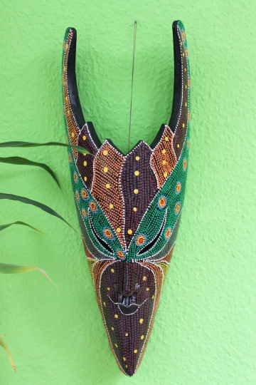 Holzmaske dotpaint "Colorful face" 54cm