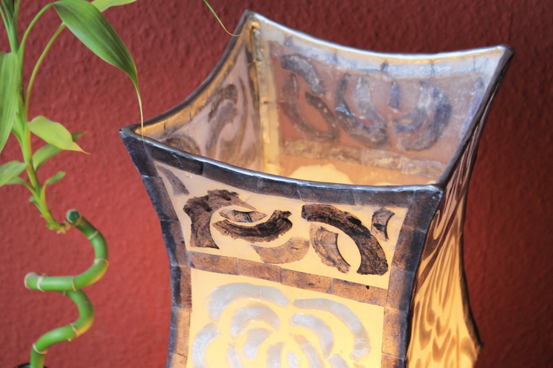 Edle Tisch-Lampe mit filigranem Perlmutt-Motiv 60 cm