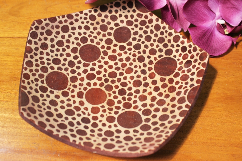 Exotische Dekoschale aus Albesiaholz - 20 cm