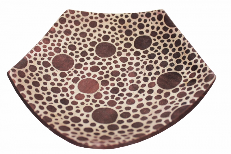 Exotische Dekoschale aus Albesiaholz - 20 cm