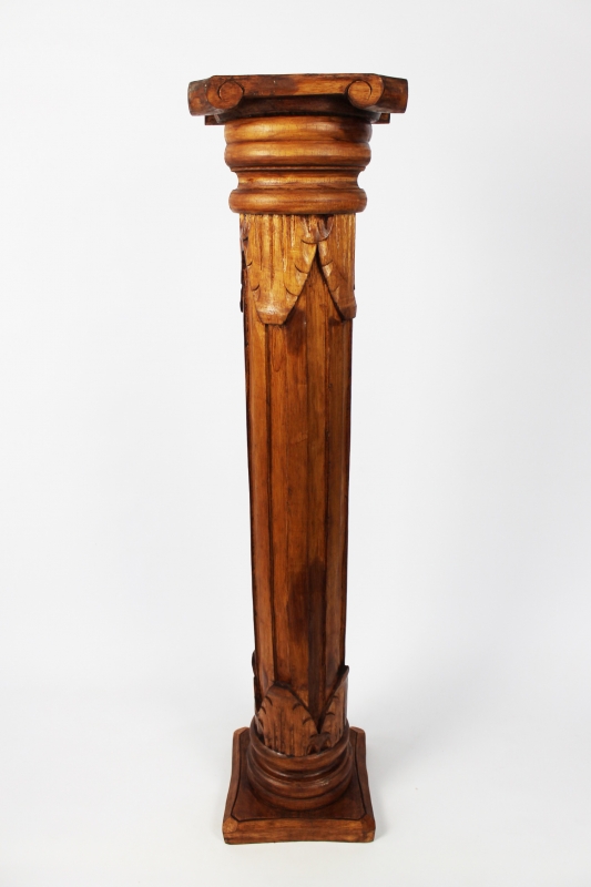 Blumensäule massiv Holz teak braun hellbraun Höhe 60cm 80cm 100cm 120cm