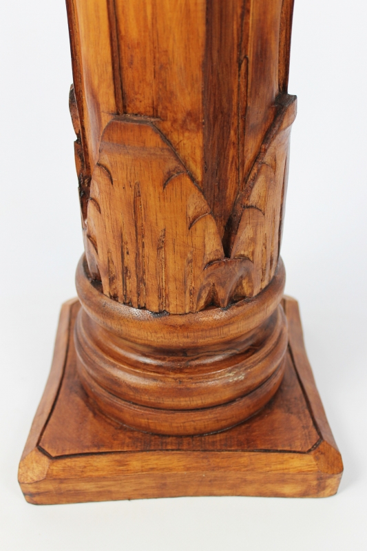Blumensäule massiv Holz teak braun hellbraun Höhe 60cm 80cm 100cm 120cm