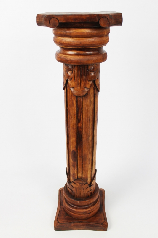 Blumensäule massiv Holz teak braun hellbraun Höhe 60cm 80cm 100cm 120cm