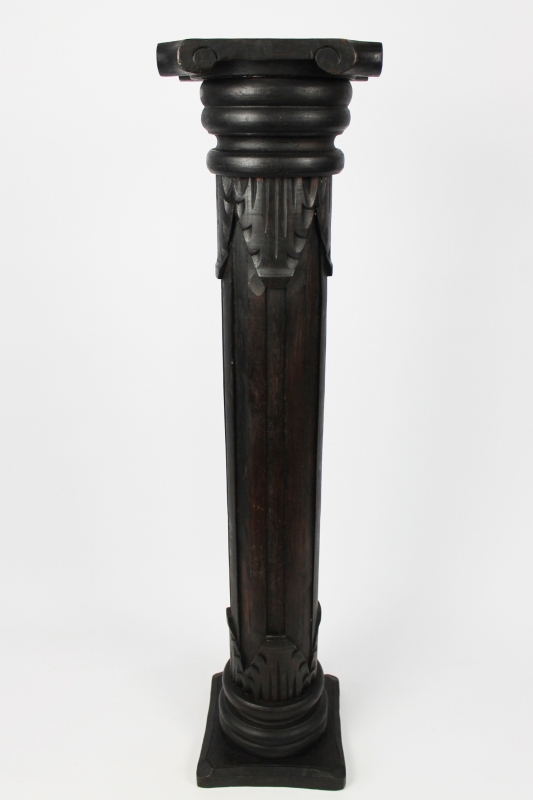 Dekorative Blumensäule massiv Holz dunkelbraun Höhen 60cm 80cm 100cm 120cm