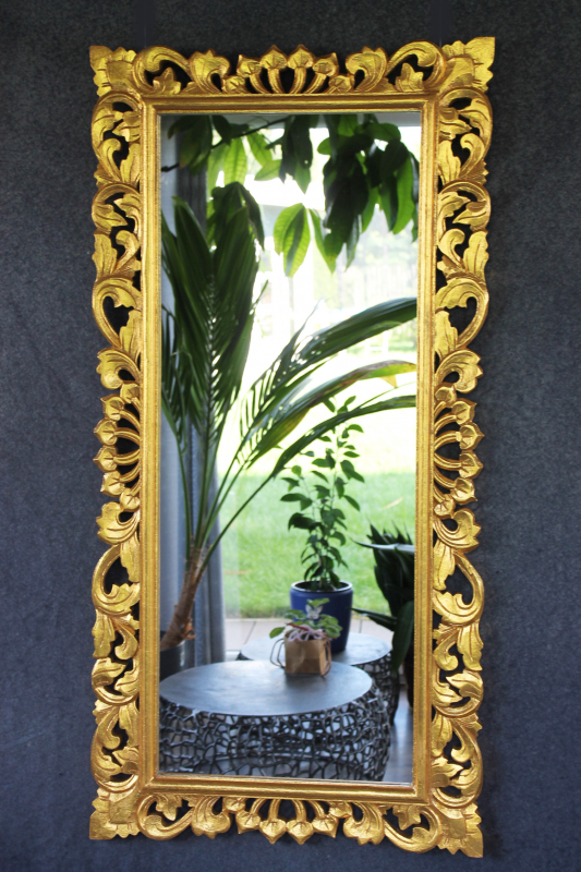 Barockspiegel Wandspiegel massiv Holz gold 120cm x 60cm