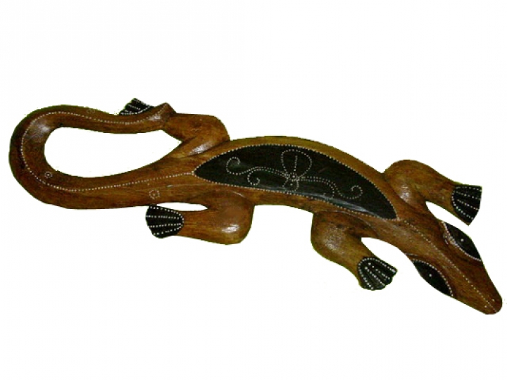 Wandfigur Gecko Dot Paint braun 60cm