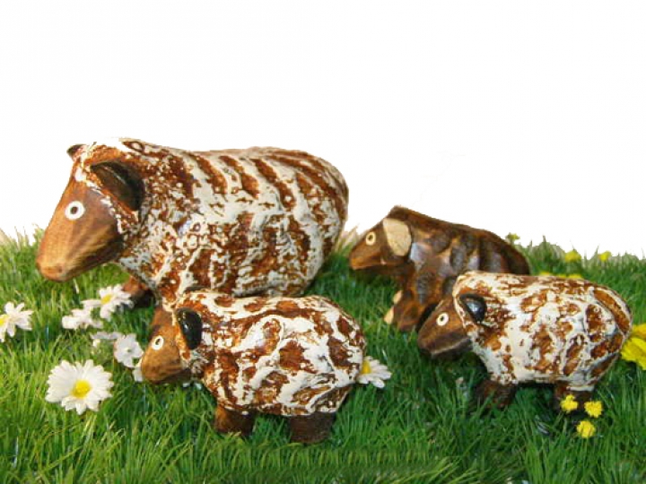 Holzfiguren "Schaffamilie" 3er Set