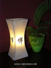 Tischlampe Nachttischlampe Asien Leder "Zen" 30 cm