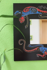 Exotischer Wandspiegel "Gecko" 40cm x 40cm