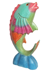 Holzfigur "Bunter Fisch" 30cm