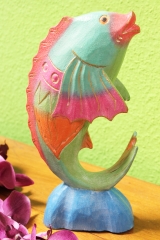 Holzfigur "Bunter Fisch" 30cm