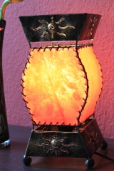 Hübsche Tischleuchte "Leder & Metall" rot 30cm