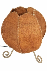 Originelle Tisch-Lampe aus Borkenfaser 35cm