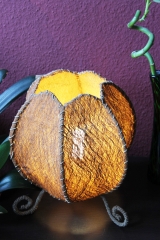 Originelle Tisch-Lampe aus Borkenfaser 35cm