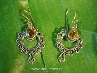 Silberohrringe "Peridot" gelb