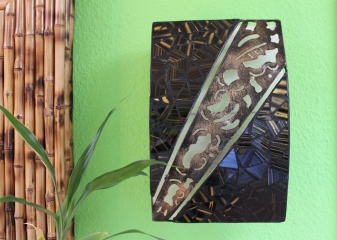 Originelle Wandlampe aus Metall, Mosaikglas und Textil 35 cm