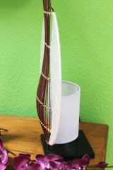 Originelle Tischleuchte "Perlmutt & Bambus" 40cm