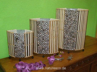 Originelle Tischleuchte "Bambusringe" 40cm