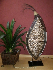 Originelle Bodenleuchte aus Bambus und Textil natur 120cm