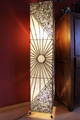Stilvolle Bodenlampe aus Bambus und Textil 150cm