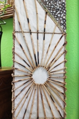 Stilvolle Bodenlampe aus Bambus und Textil 150cm
