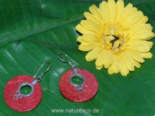 Silberohrringe "Coral-Sun"