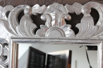 Eleganter Barockspiegel antik silber weiss 70cm x 60cm