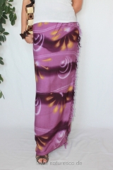 Farbenfroher Sarong lila mit Blütenmotiv 160 x 120 cm