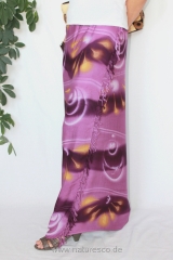 Farbenfroher Sarong lila mit Blütenmotiv 160 x 120 cm
