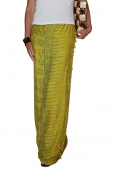 Farbenfroher Sarong grün mit Blütenmotiv 160 x 120 cm