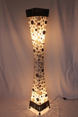 Elegante Bodenlampe "Perlmutt-Rings" 150cm