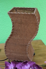 Hübsche Tischlampe aus Borkenfaser braun 35cm