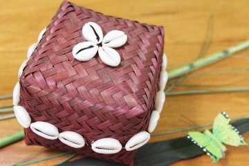 Bastbox "Tropic" 12cm x 12cm rot