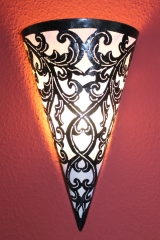 Effektvolle Wandlampe aus Metall und Textil 40 cm