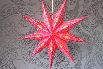 Weihnachtsstern Papierstern rot bestickt 60 cm