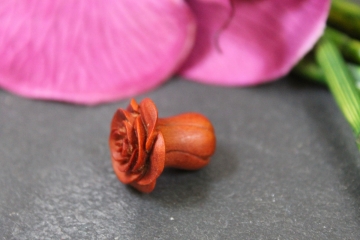 Plug Rose aus Rosenholz braun 6mm - 10mm
