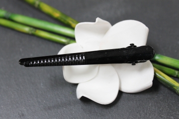 Exotische Haarklemme Haarclip Blüte Frangipani weiß 4cm lang, 4,5x4,5cm