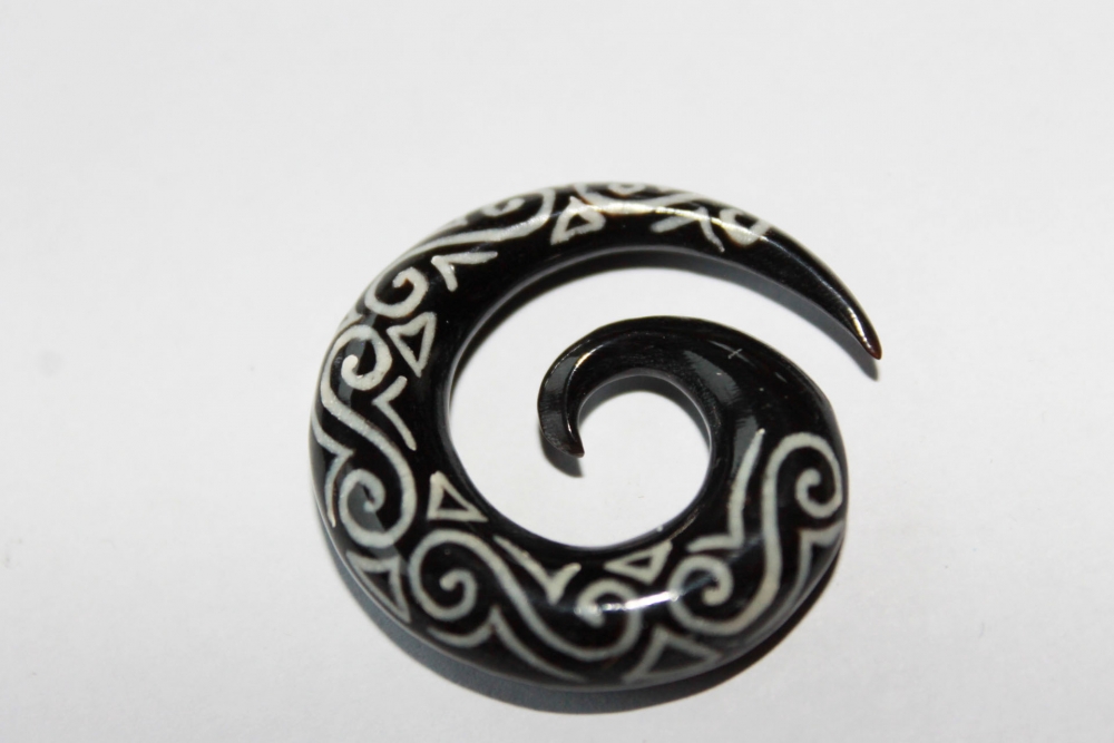 Expander Spirale mit Inlay-Motiv aus Horn 8mm