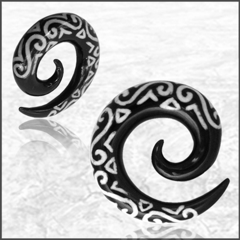 Expander Spirale mit Inlay-Motiv aus Horn 8mm