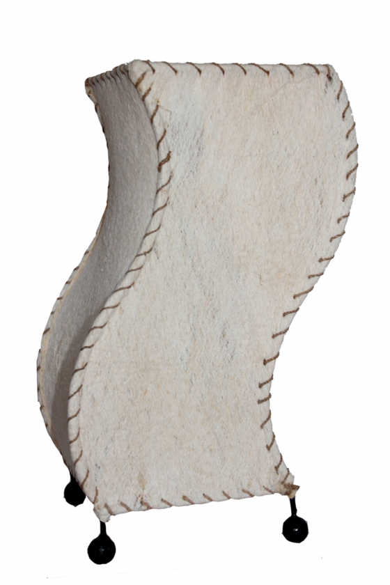 Hübsche Tischlampe aus Borkenfaser natur 35cm