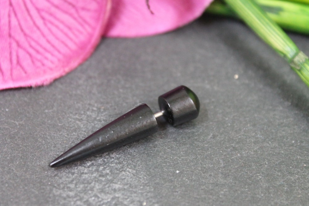 Fake Piercing Fake Expander Eisen-Holz Iron wood mit Edelstahl Steckverschluss