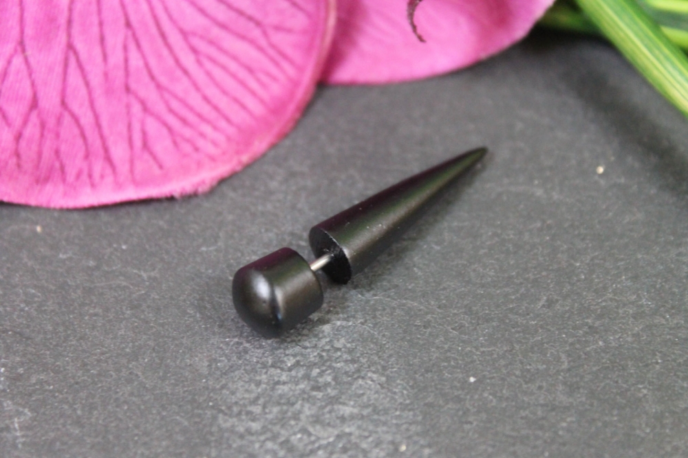 Fake Piercing Fake Expander Eisen-Holz Iron wood mit Edelstahl Steckverschluss