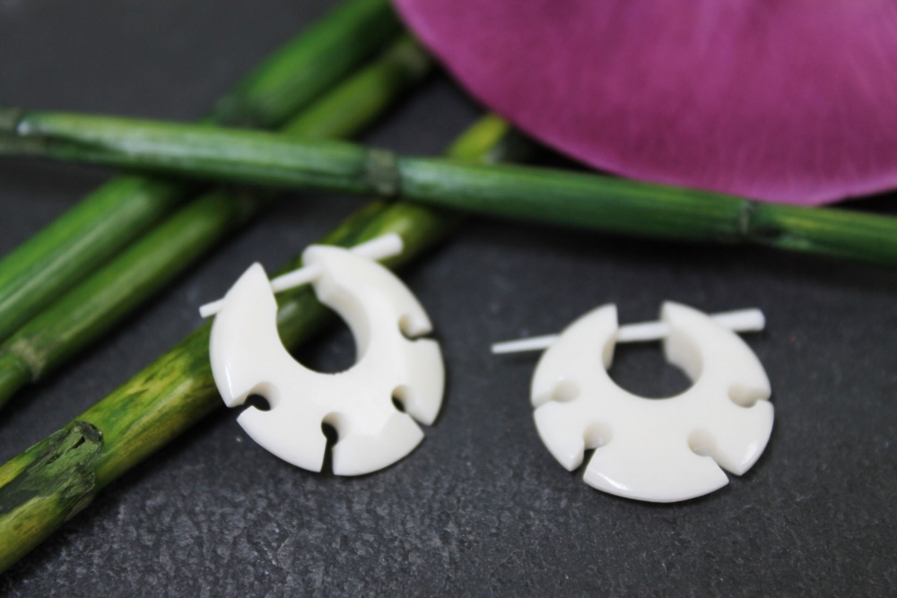 Creolen aus Büffelknochen Paar 20mm