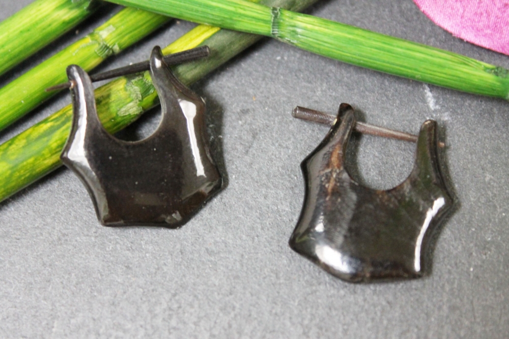 Horn-Ohrringe Ethno 25mm