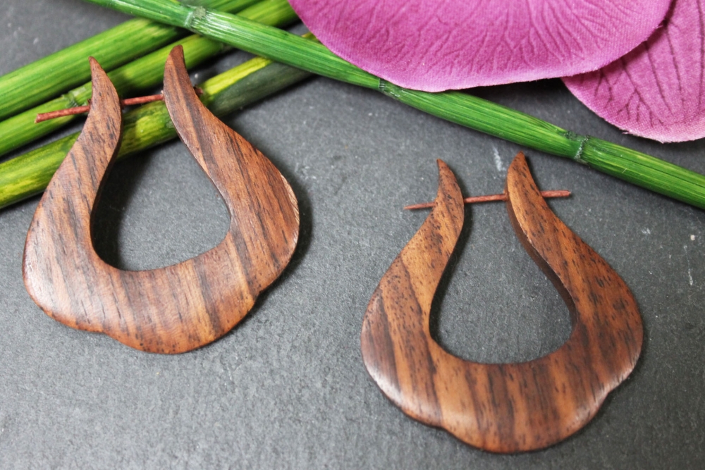 Holz-Creolen aus Sono-Holz 45mm