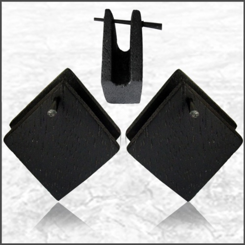 Holz-Ohrringe aus Black Sono-Holz 30mm