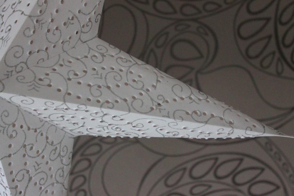 Edler Leuchtstern weiss, silber 60 cm