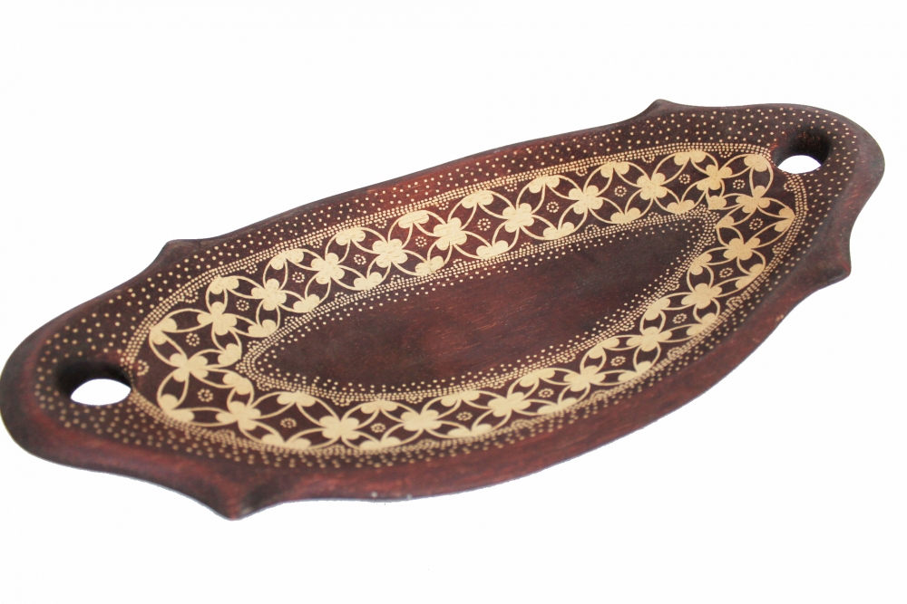 Exotische Dekoschale aus Albesiaholz in Schiffchenform - 30 cm
